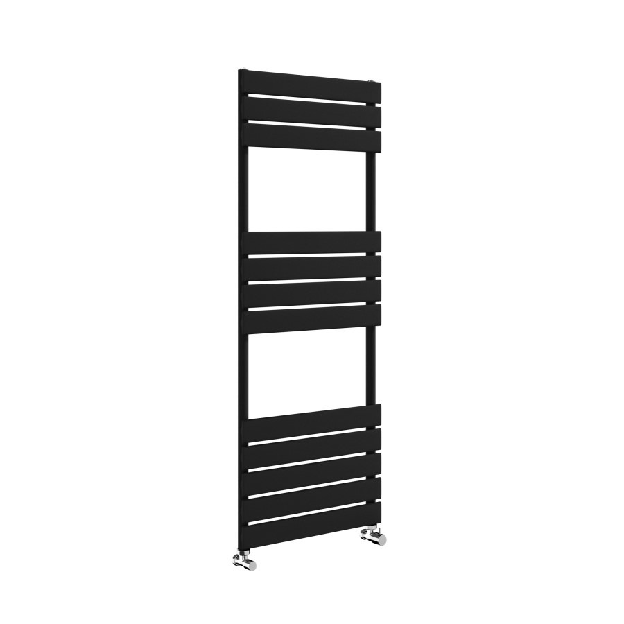 Riace Midnight Black Vertical Flat Towel Radiator 1200x450mm Single Panel 1621 BTU - Image 3