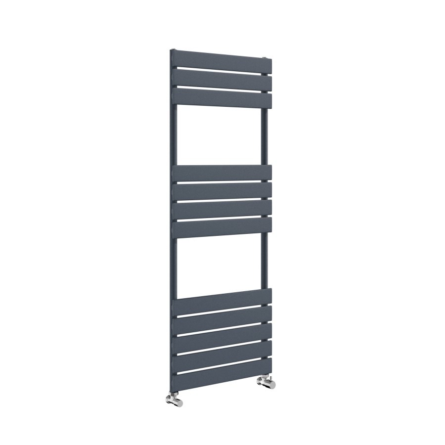 Riace Anthracite Vertical Flat Towel Radiator 1200x450mm Single Panel 1621 BTU - Image 3