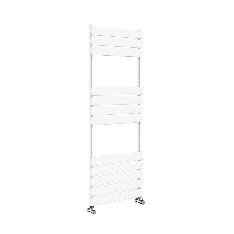 Riace White Vertical Flat Towel Radiator 1200x450mm Single Panel 1621 BTU - Image 3