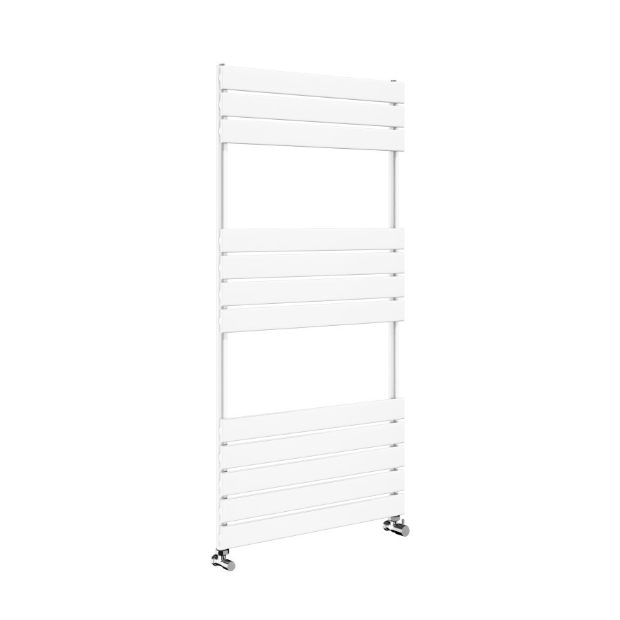 Riace White Vertical Flat Towel Radiator 1200x600mm Single Panel 2034 BTU - Image 3
