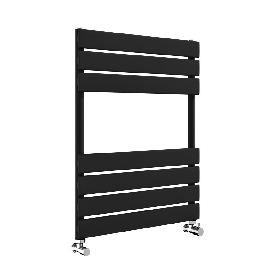 Riace Midnight Black Vertical Flat Towel Radiator 650x500mm Single Panel 1018 BTU - Image 3