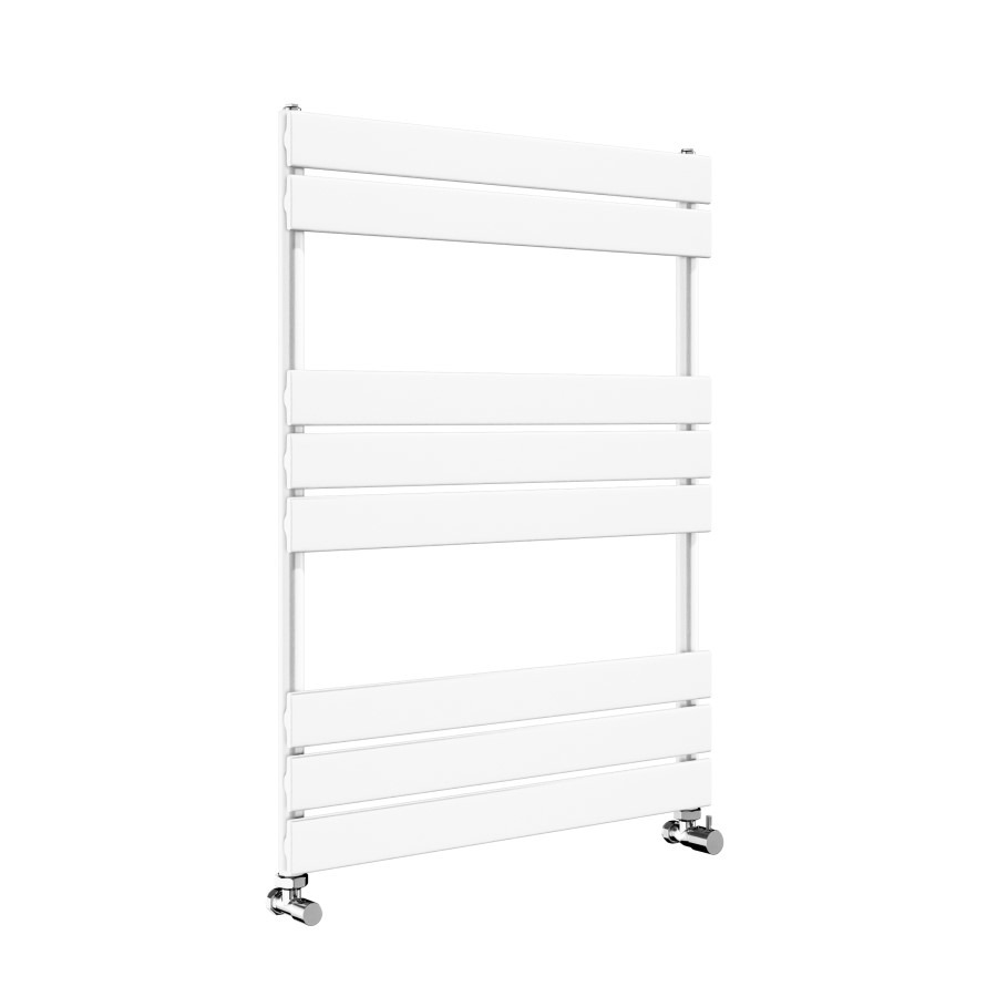 Riace White Vertical Flat Towel Rail Radiator 800x450mm Single Panel 1120 BTU - Image 3