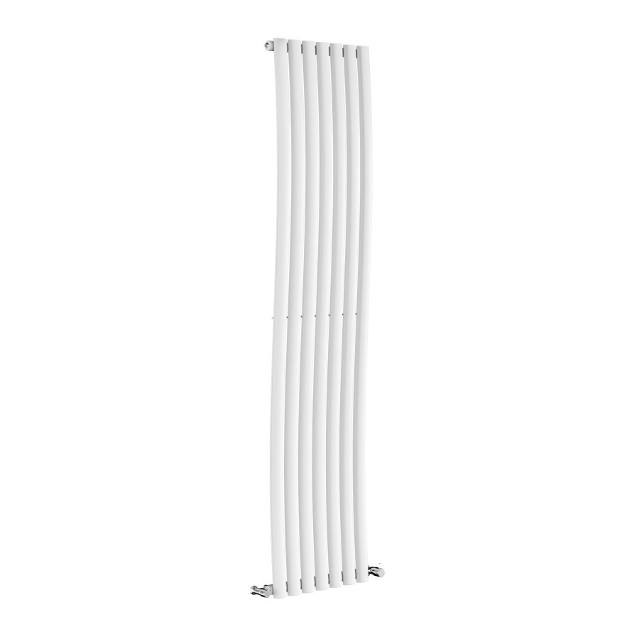 Onda White Vertical Oval Waved Designer Radiator 1800x413mm Single Panel 2926 BTU - Image 3