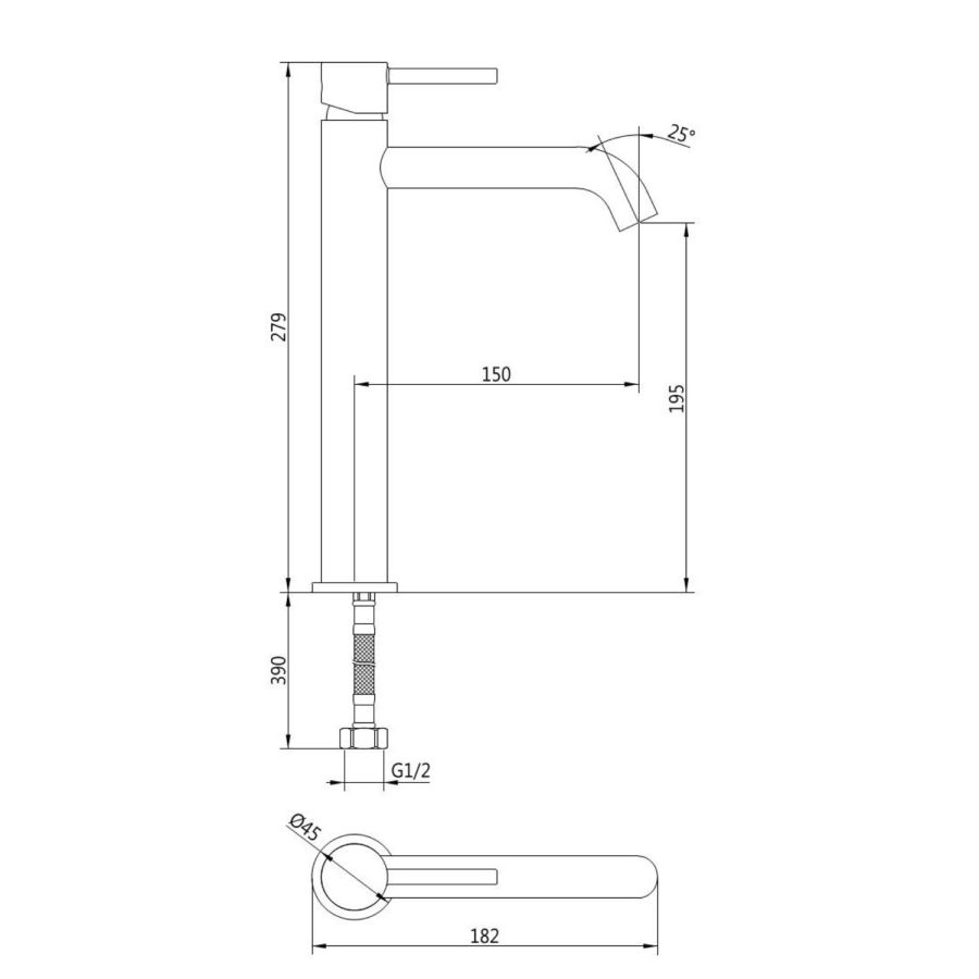 Gunmetal Tall Mono Basin Mixer Tap - Arissa - Image 4