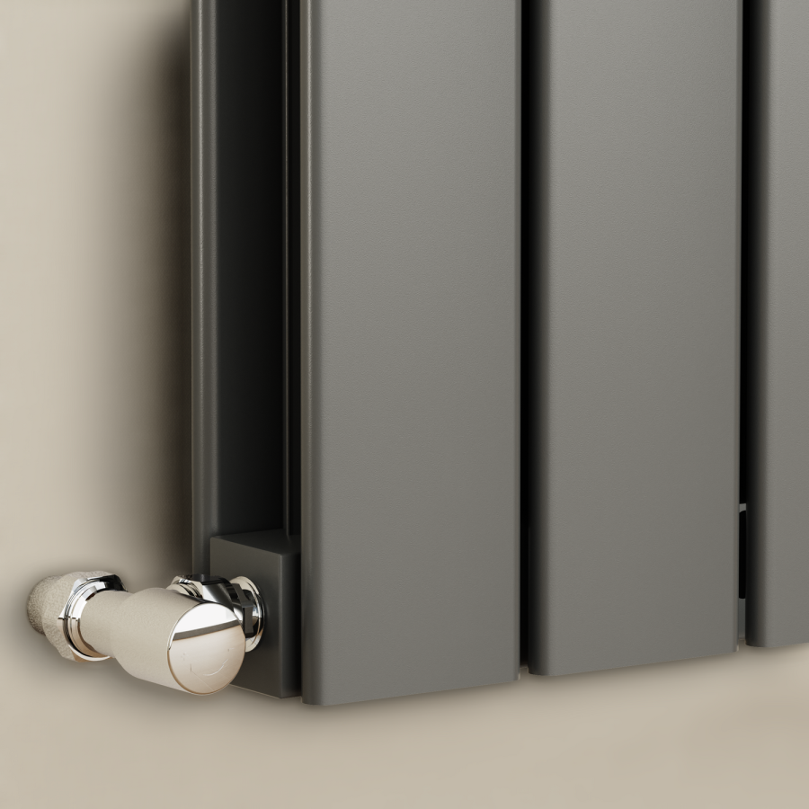 Eco Eleganza Anthracite Vertical Flat Designer Aluminium Radiator 1600x300mm Double Panel 2699 BTU - Image 4