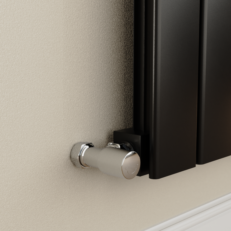 Eco Eleganza Midnight Black Vertical Flat Designer Aluminium Radiator 1800x375mm Single Panel 2823 BTU - Image 4