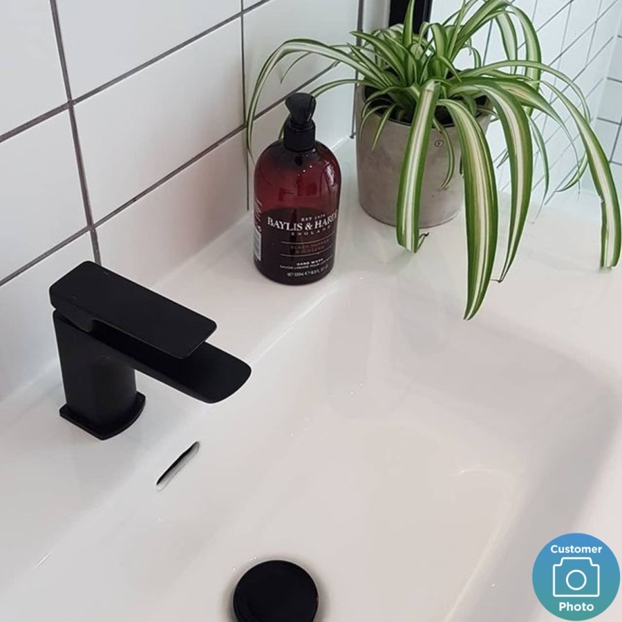 Black Mono Basin Mixer Tap - Zana - Image 4