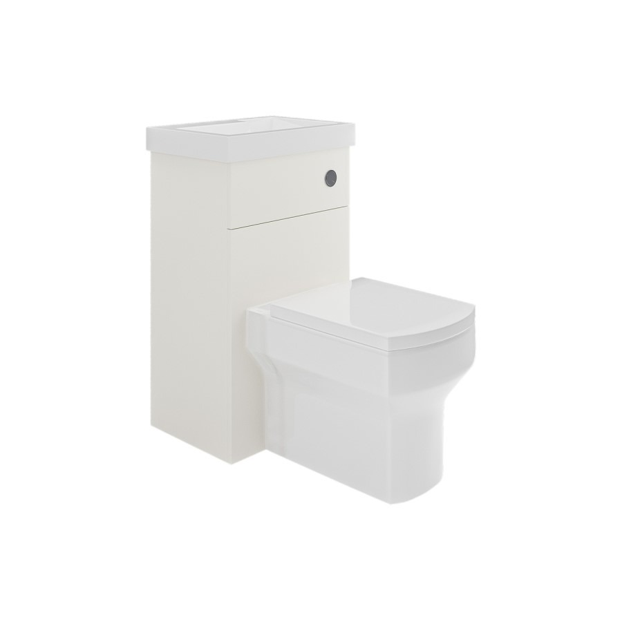 500mm White Cloakroom Toilet and Sink Unit with Chrome Fittings - Valetta - Image 4