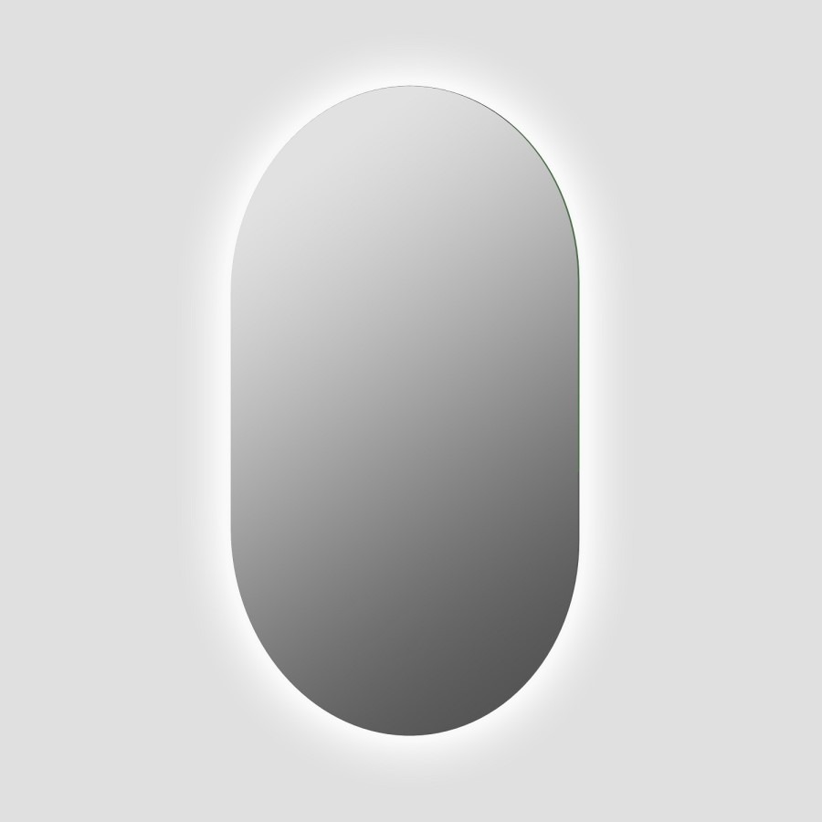 Oval Backlit Heated Bathroom Mirror with Lights 500 x 800mm - Irena - Image 4