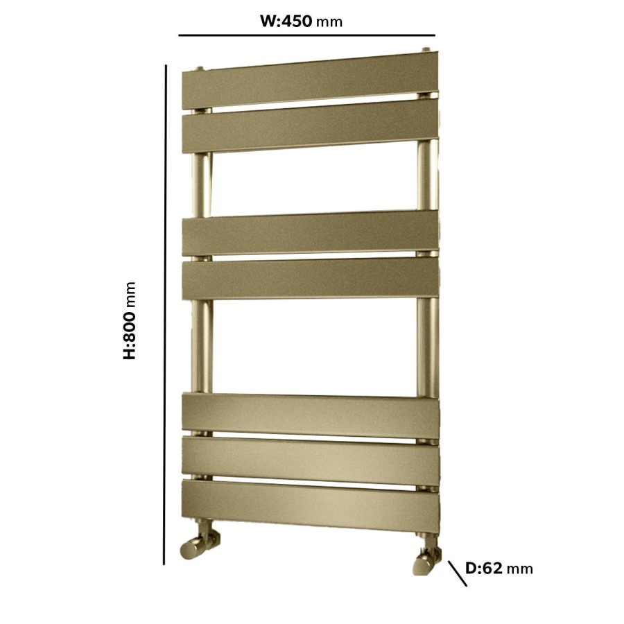 Brass Towel Radiator 800 x 450mm - Tundra - Image 4