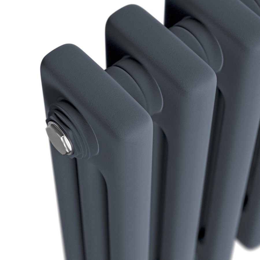 Reggio Anthracite Vertical Triple Column Traditional Radiator 1800x290mm 3327 BTU - Cast Iron Style - Image 4