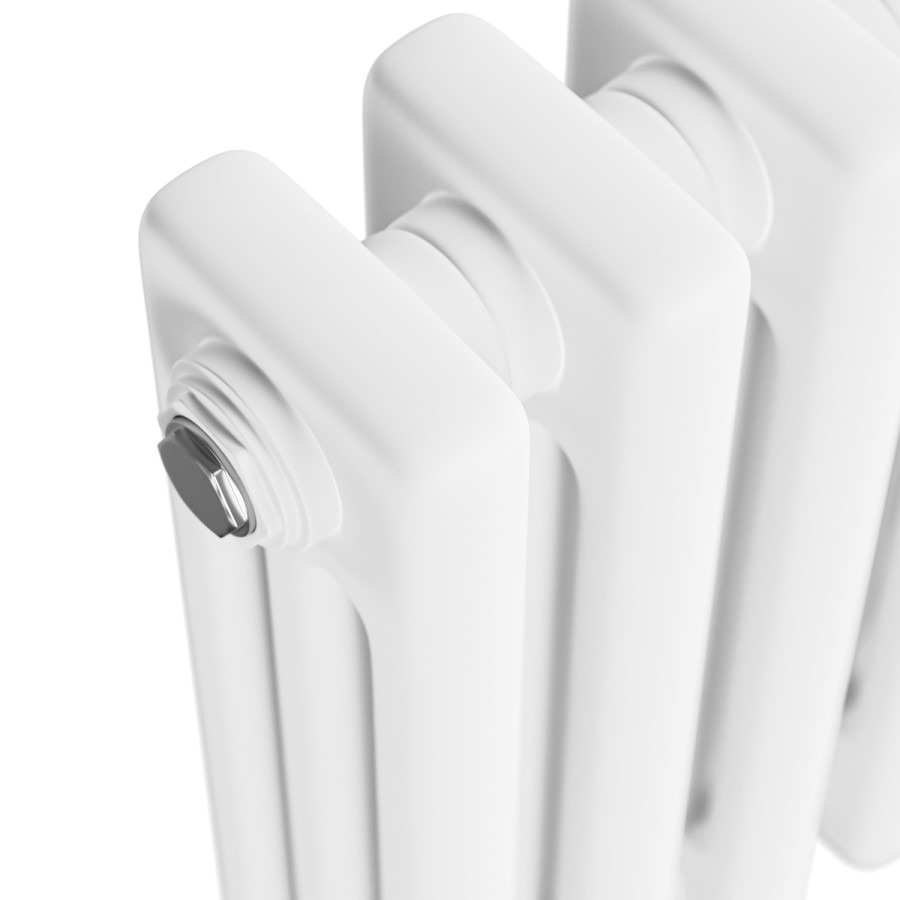 Reggio White Vertical Triple Column Traditional Radiator 1800x380mm 4436 BTU - Cast Iron Style - Image 4