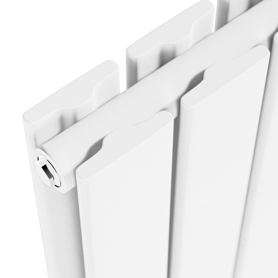 Riace White Vertical Flat Designer Radiator 1800x680mm Double Panel 6947 BTU - Image 4