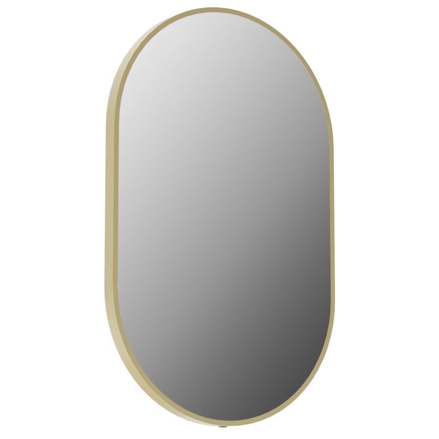 Oval Brass Backlit Heated Bathroom Mirror with Lights 500 x 800mm - Venus - Image 3