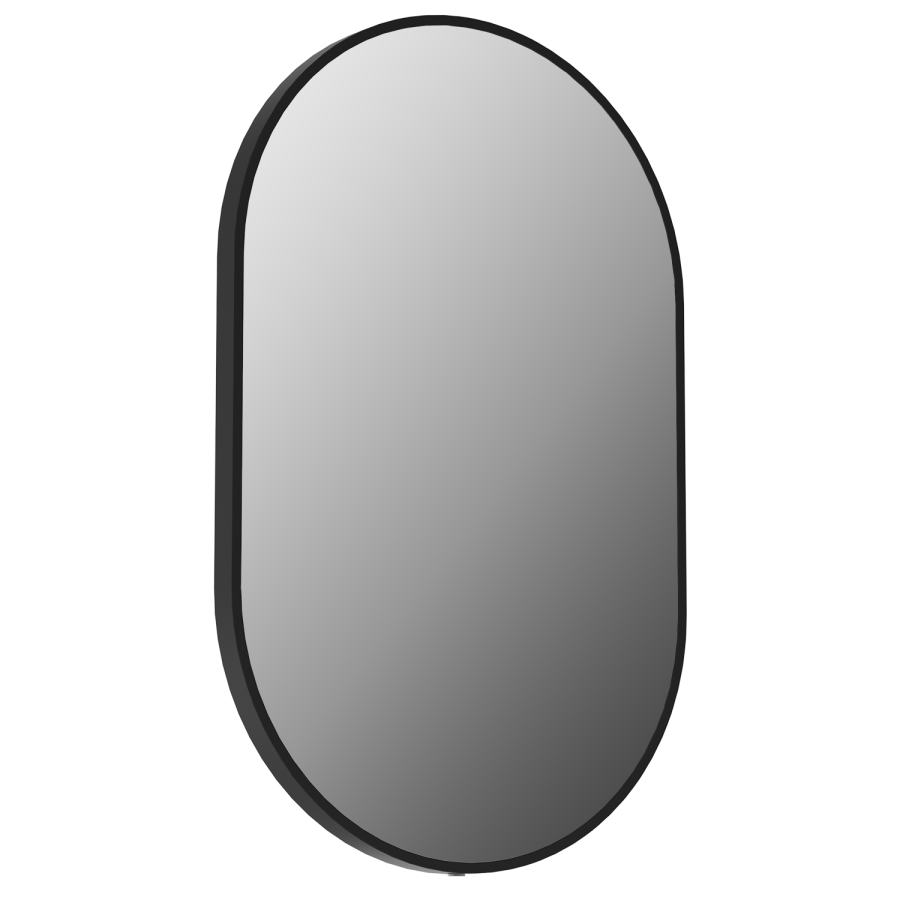 Oval Black Backlit Heated Bathroom Mirror with Lights 500 x 800mm - Venus - Image 3