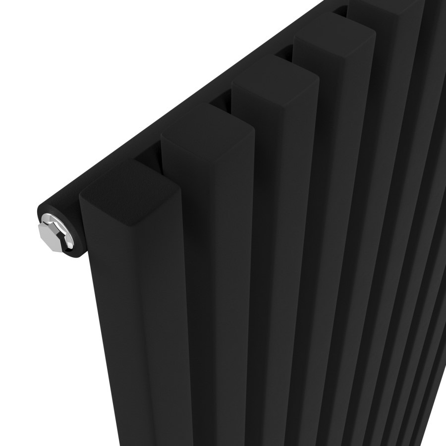Ravello Midnight Black Vertical Square Designer Radiator 1800x450mm Single Panel 3618 BTU - Image 4