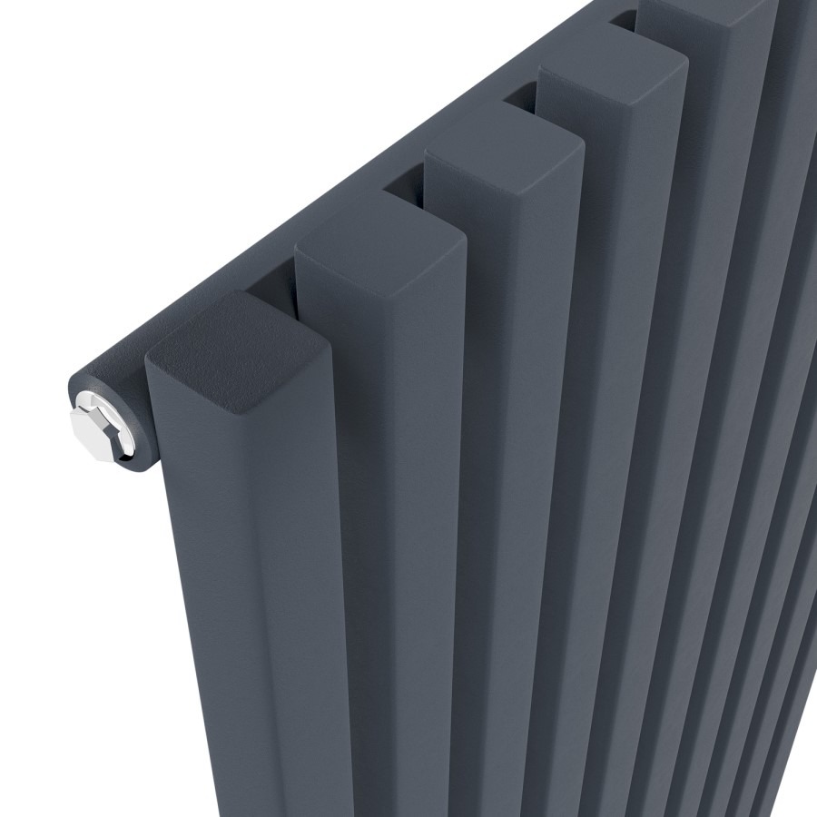 Ravello Anthracite Vertical Square Designer Radiator 1800x450mm Single Panel 3618 BTU - Image 4