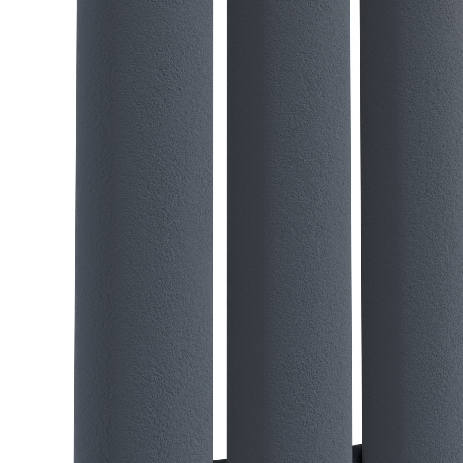Sorrento Anthracite Vertical Oval Designer Radiator 1800x354mm Single Panel 2530 BTU - Image 4