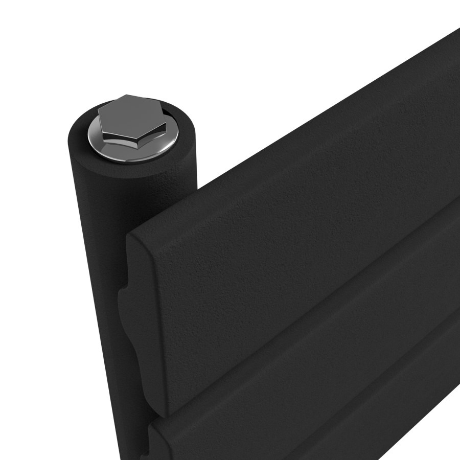 Riace Midnight Black Vertical Flat Towel Radiator 1200x450mm Single Panel 1621 BTU - Image 4