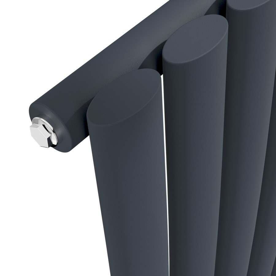 Onda Anthracite Vertical Oval Waved Designer Radiator 1800x413mm Single Panel 2926 BTU - Image 4