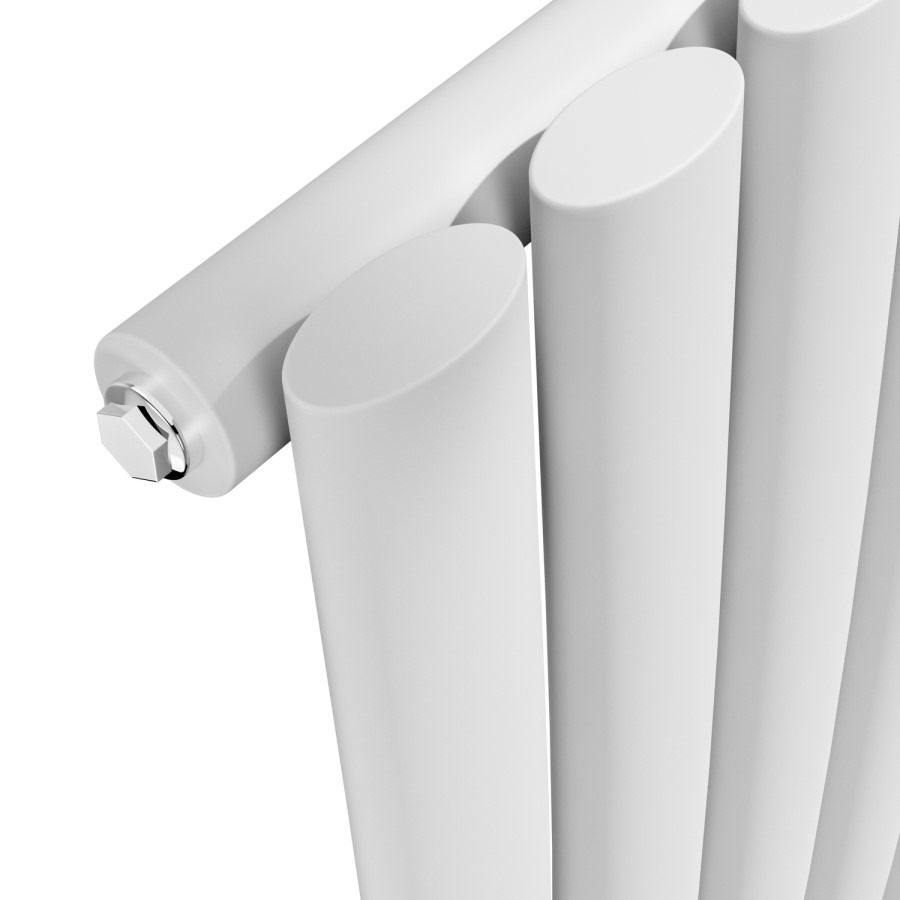 Onda White Vertical Oval Waved Designer Radiator 1800x413mm Single Panel 2926 BTU - Image 4