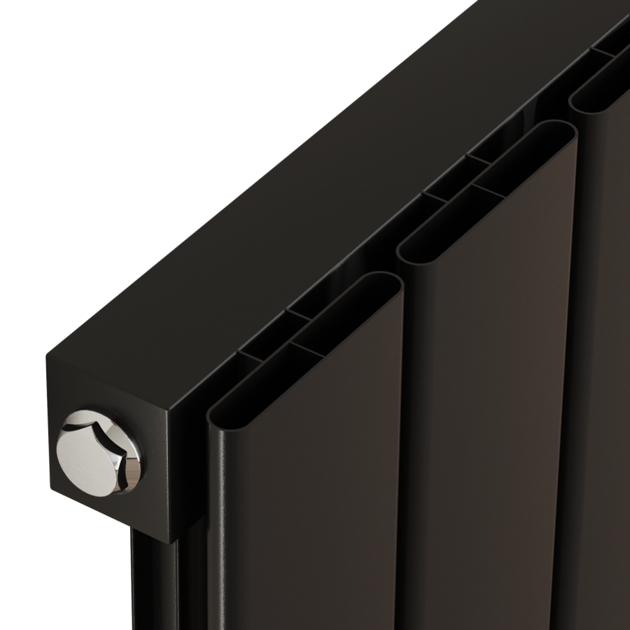 Eco Eleganza Midnight Black Vertical Flat Designer Aluminium Radiator 1600x375mm Single Panel 2546 BTU - Image 4