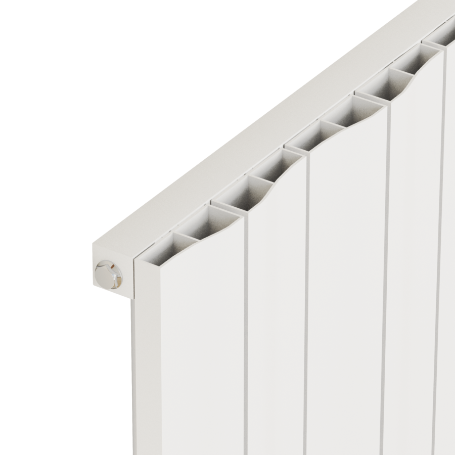 Eco Vivante White Vertical Wave Designer Aluminium Radiator 1800x374mm Single Panel 3005 BTU - Image 5