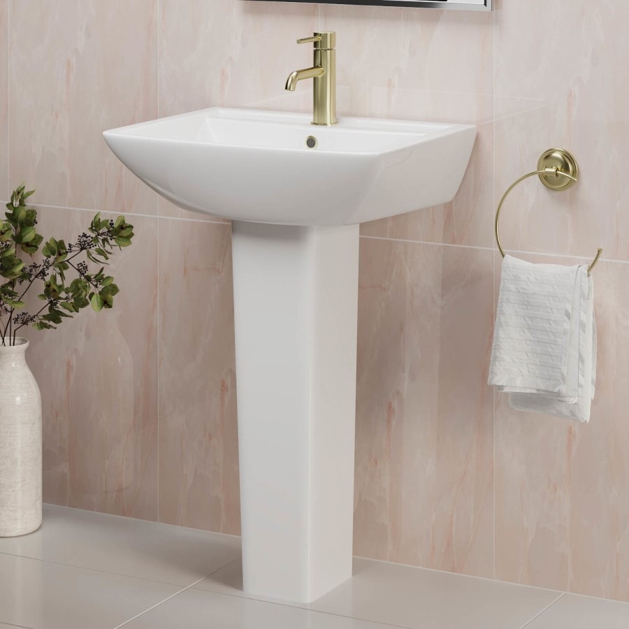 Brass Freestanding Right Hand Shower Bath Suite with Toilet and Basin - Amaro - Image 5
