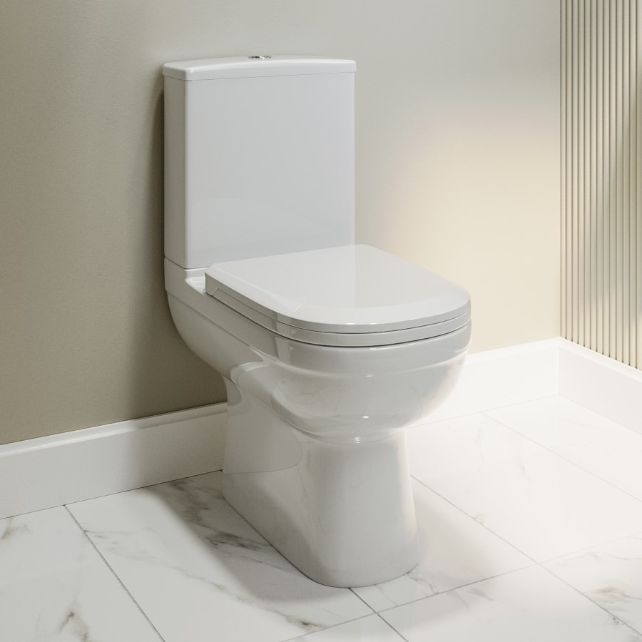 Baxenden Cloakroom Toilet Suite with Blue Floorstanding Vanity Unit and Basin - Image 5