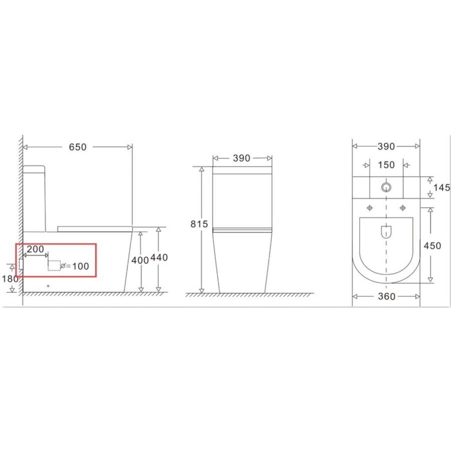 Close Coupled Toilet and Basin Bathroom Suite - Newport - Image 5