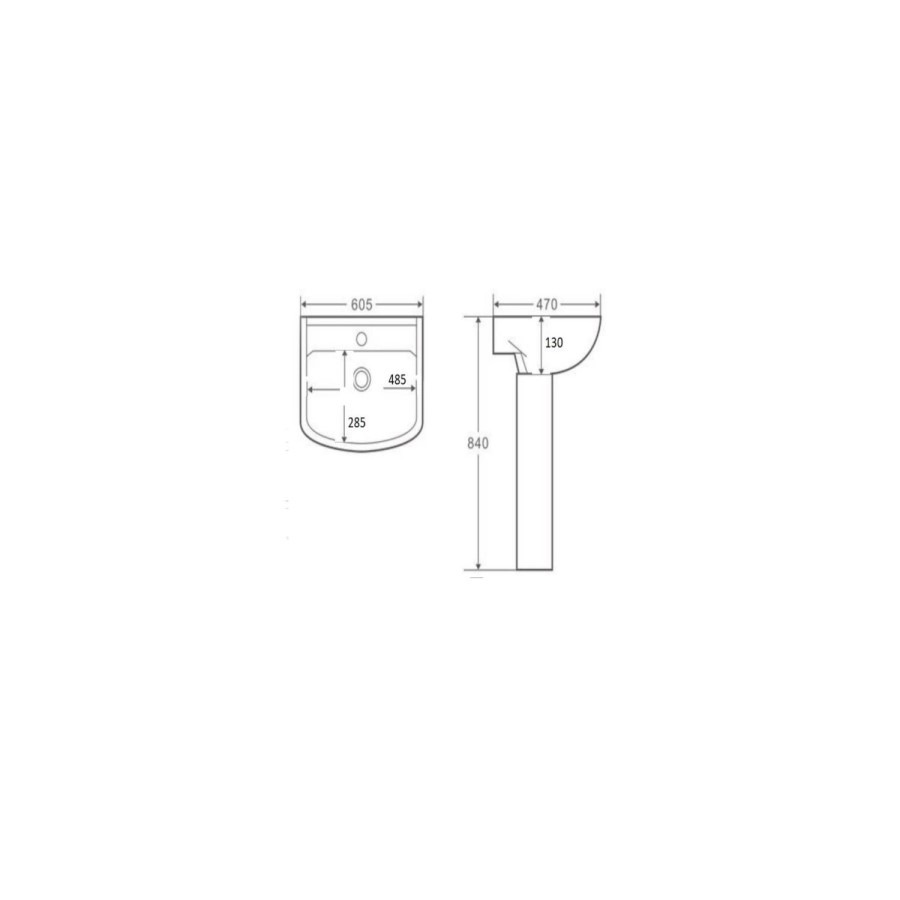 Rimless Close Coupled Toilet and Basin Suite - Ashford - Image 5