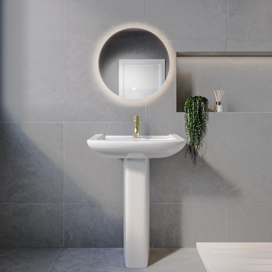 1400 x 900mm Brass Walk in Shower Enclosure Suite with Ashford Toilet and Basin - Image 5