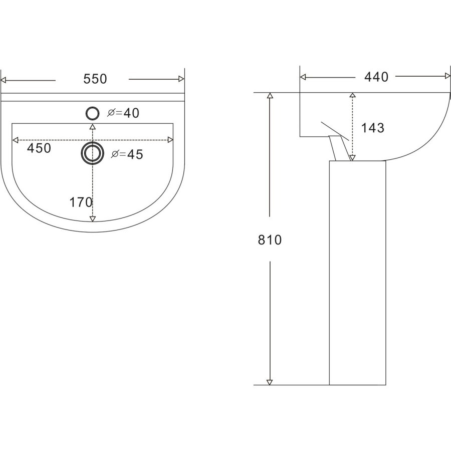 Modern 1300mm Freestanding Bath Suite with Toilet & Basin - Pico - Image 5