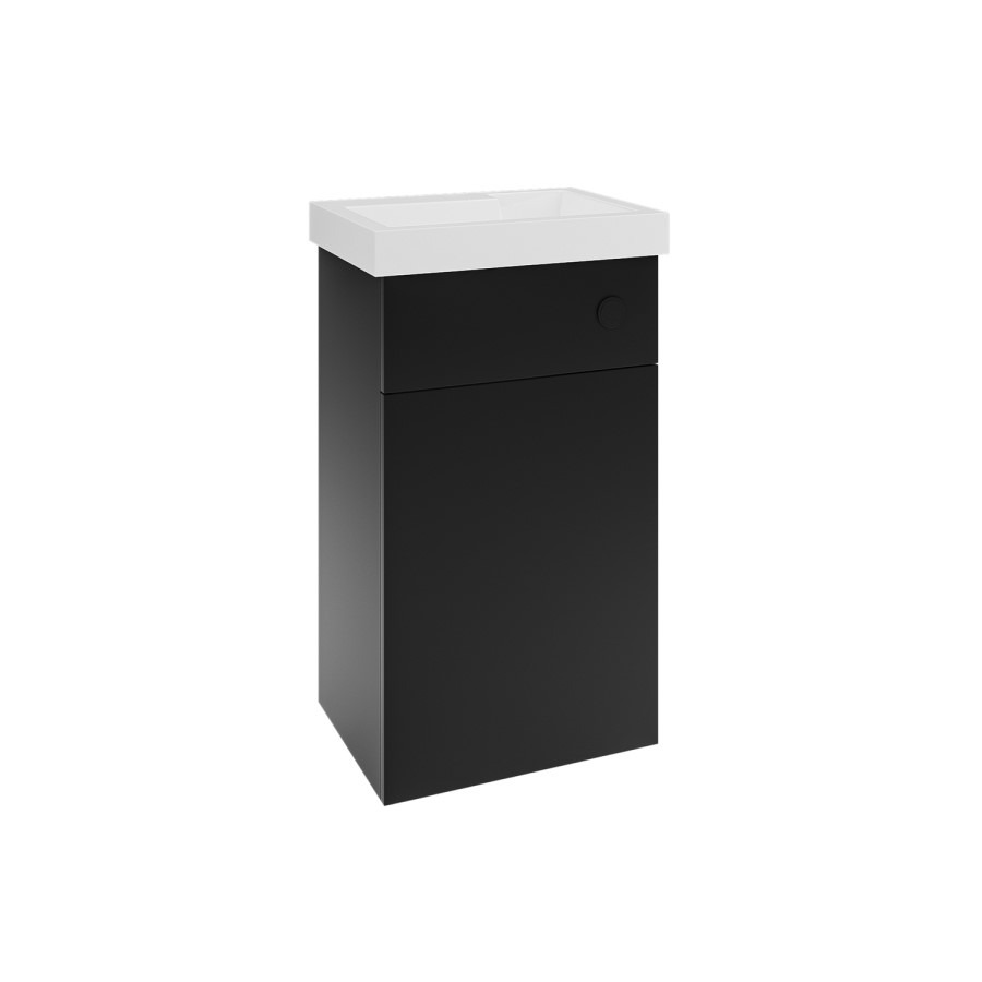 500mm Black Cloakroom Toilet and Sink Unit with Black Fittings - Valetta - Image 5