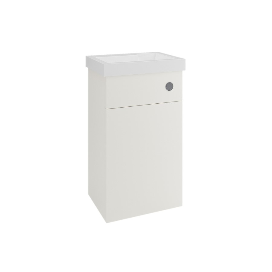 500mm White Cloakroom Toilet and Sink Unit with Chrome Fittings - Valetta - Image 5