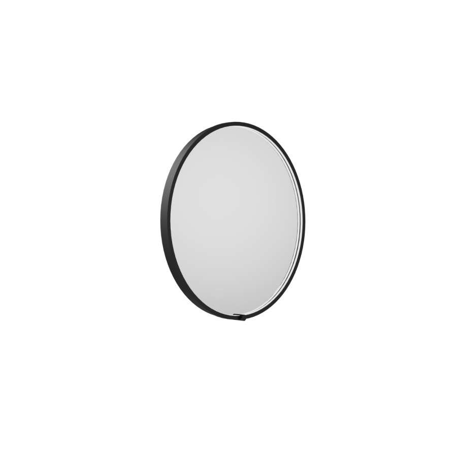 Round Black Heated Bathroom Mirror with Lights 800mm - Nyx - Image 5