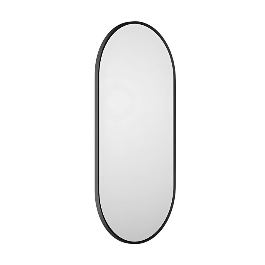 Oval Black Backlit Heated Bathroom Mirror with Lights 500 x 1000mm - Venus - Image 5