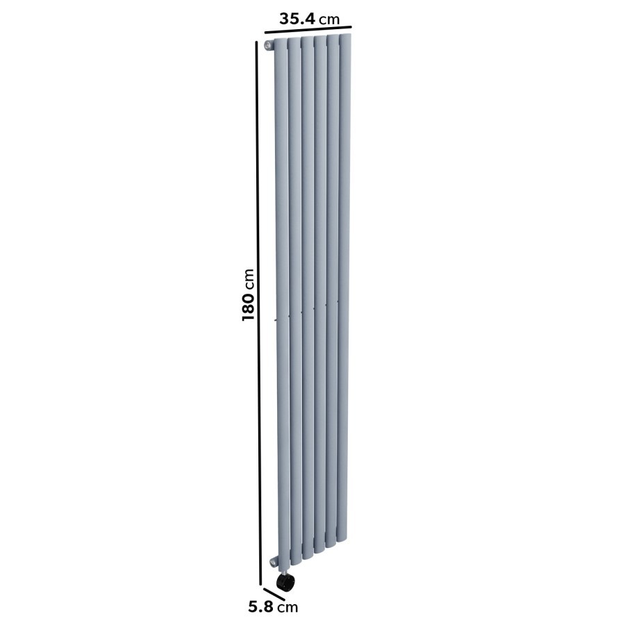 Light Grey Vertical Smart Electric Radiator with Wi-Fi Thermostat - 2000W - H1800xW354mm - Bathroom Safe - Image 5