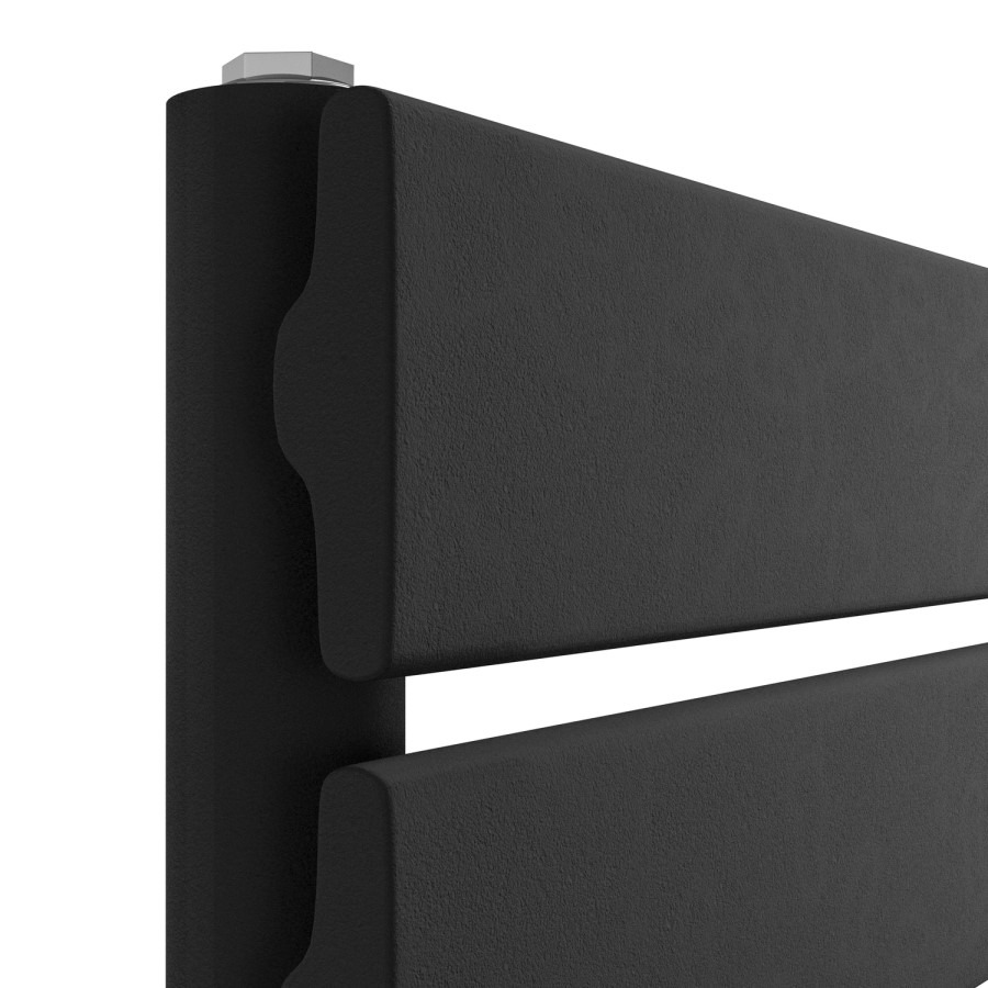 Riace Midnight Black Vertical Flat Towel Radiator 1200x450mm Single Panel 1621 BTU - Image 5