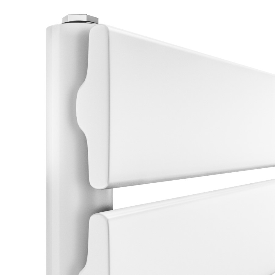 Riace White Vertical Flat Towel Radiator 1200x600mm Single Panel 2034 BTU - Image 5