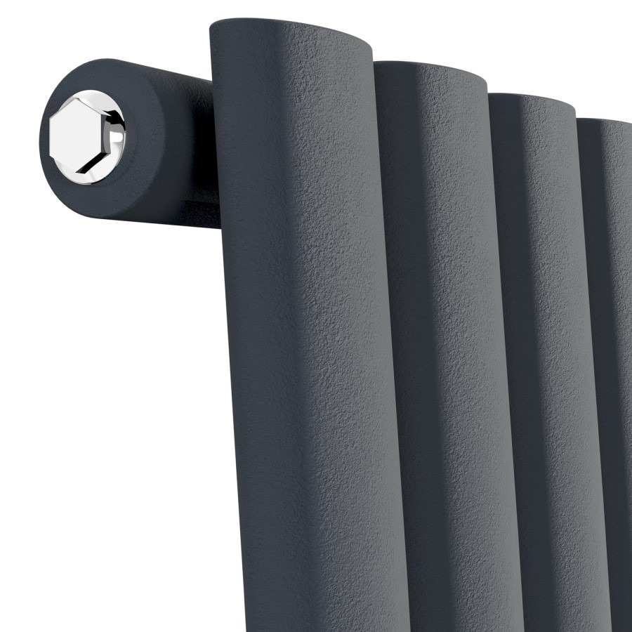 Onda Anthracite Vertical Oval Waved Designer Radiator 1800x413mm Single Panel 2926 BTU - Image 5