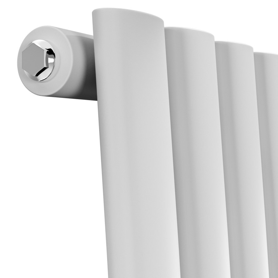 Onda White Vertical Oval Waved Designer Radiator 1800x413mm Single Panel 2926 BTU - Image 5