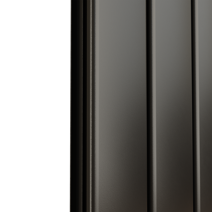 Eco Eleganza Midnight Black Vertical Flat Designer Aluminium Radiator 1600x375mm Single Panel 2546 BTU - Image 5
