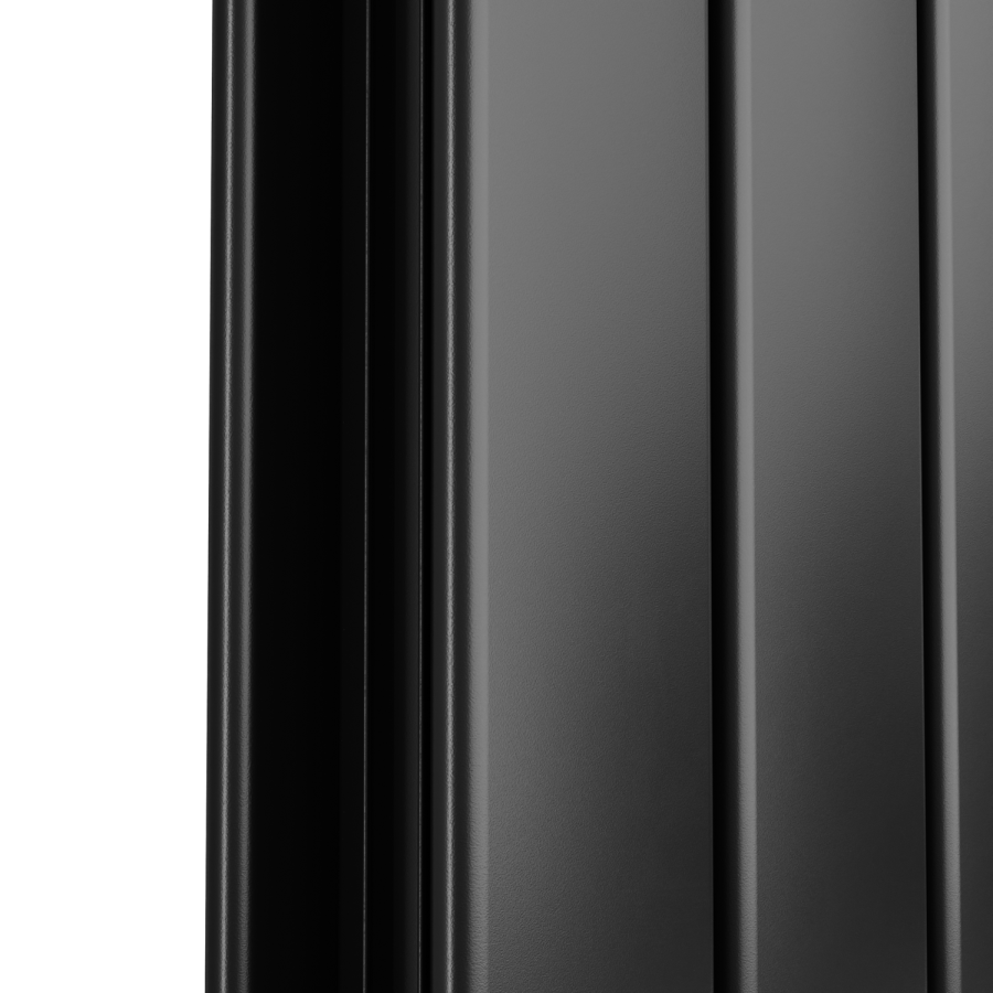 Eco Eleganza Midnight Black Vertical Flat Designer Aluminium Radiator 1800x450mm Double Panel 4392 BTU - Image 5