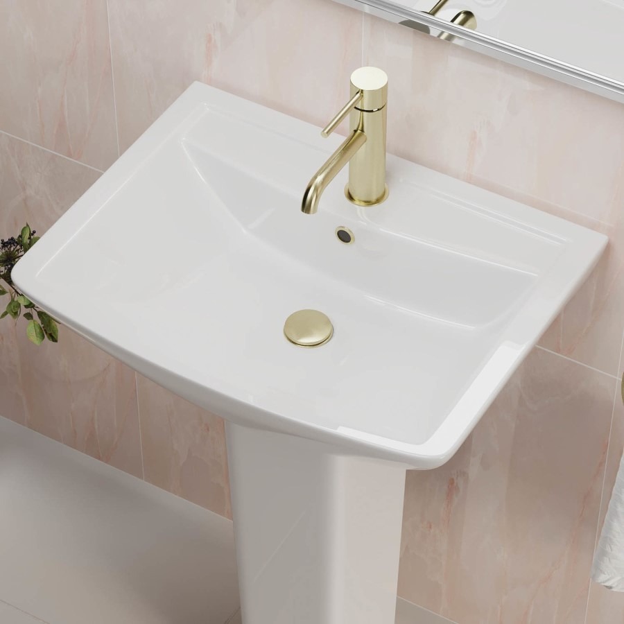 Brass Freestanding Left Hand Shower Bath Suite with Toilet and Basin - Amaro - Image 6