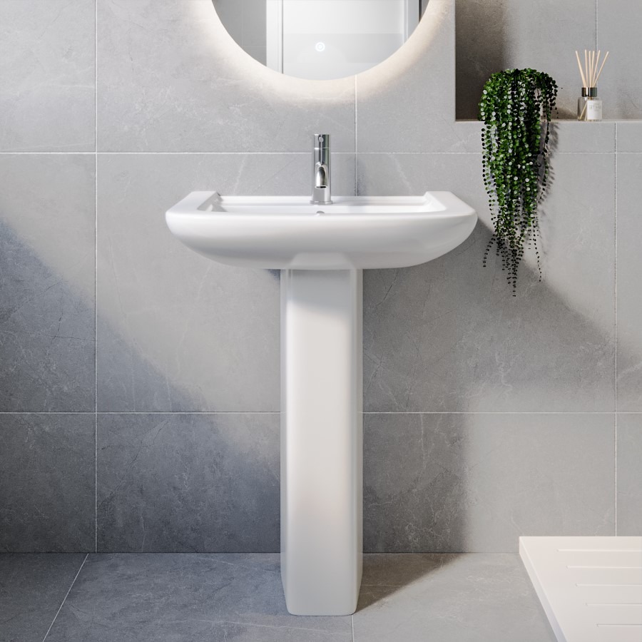 Rimless Close Coupled Toilet and Basin Suite - Ashford - Image 6