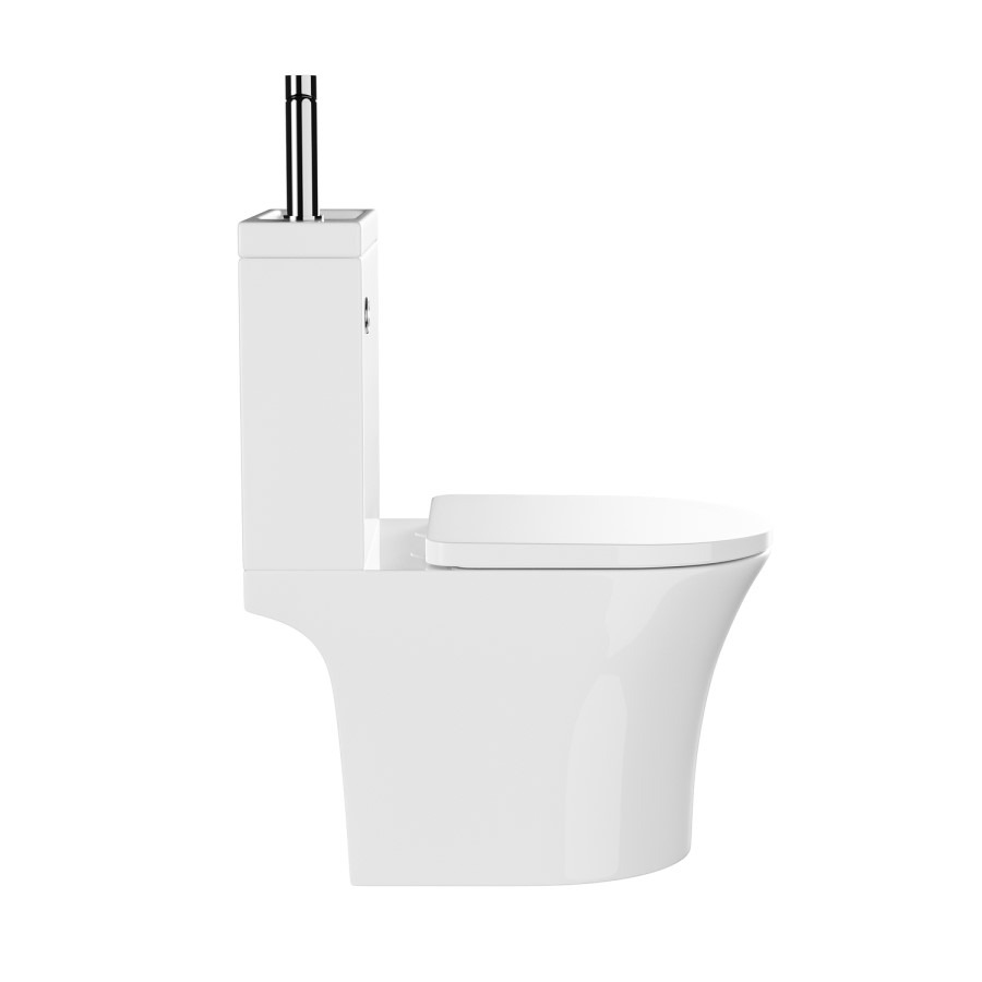 Close Coupled Open Back Toilet with Sink on Top & Chrome Fittings Cloakroom Suite - Legend - Image 6