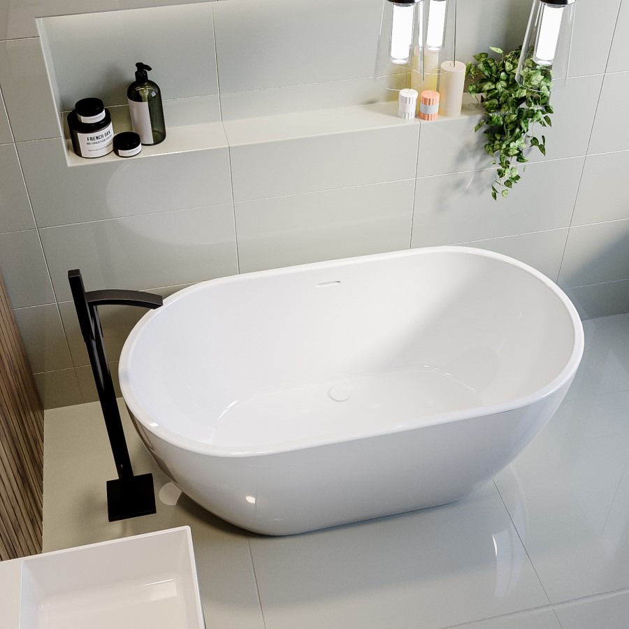 Modern Freestanding 1400mm Bath Suite with Toilet & Basin - Lisbon - Image 6