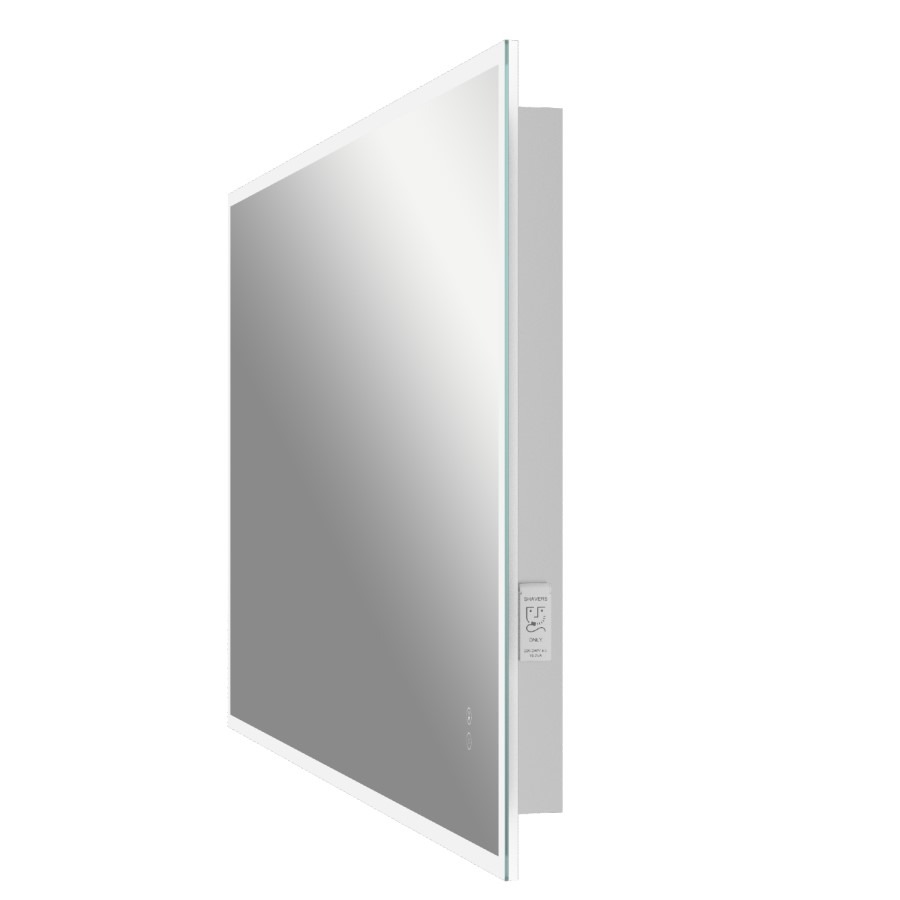 Rectangular Heated Bathroom Mirror with Lights Shaver Socket & Bluetooth Speaker 1000 x 700mm - Divine - Image 5