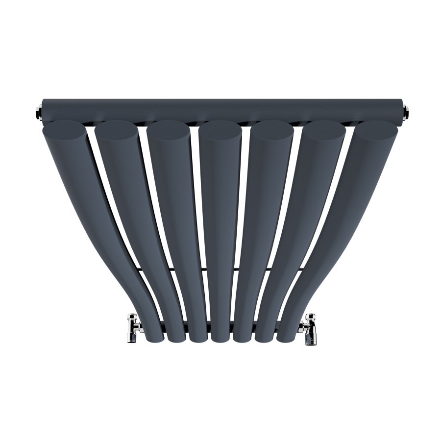 Onda Anthracite Vertical Oval Waved Designer Radiator 1800x413mm Single Panel 2926 BTU - Image 6